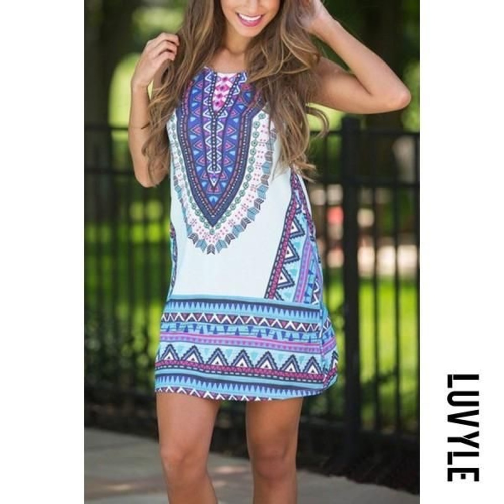Pink Lily Mint Tribal Standards Dress